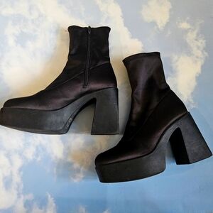 Black Platform Ankle Boots Black Platform Boots Chunky Ankle Booties